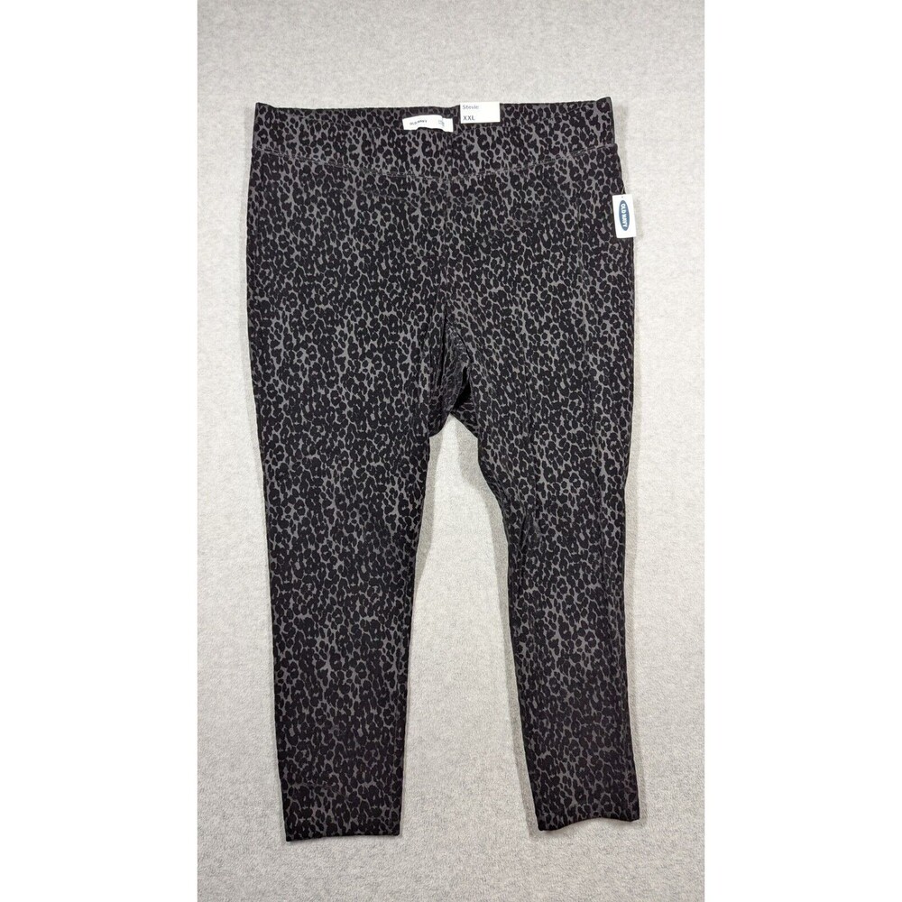Old Navy Women Pants XXL NWT Stevie High Rise‎ Velvet Burnout Leopard Skinny